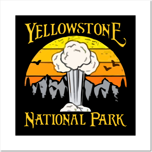 yellowstone national park retro Posters and Art